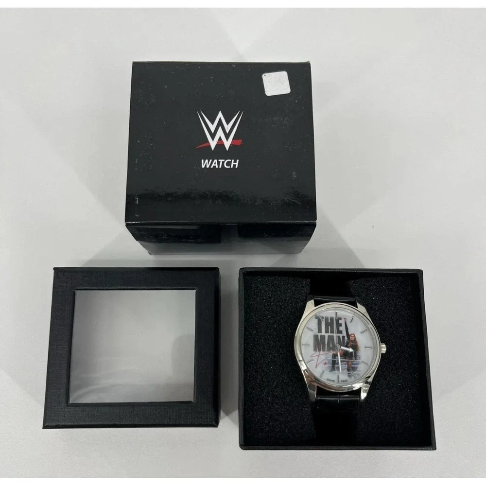 WWE Becky Lynch The Man Watch‎ Men's Size Black Leather Band Game Time New